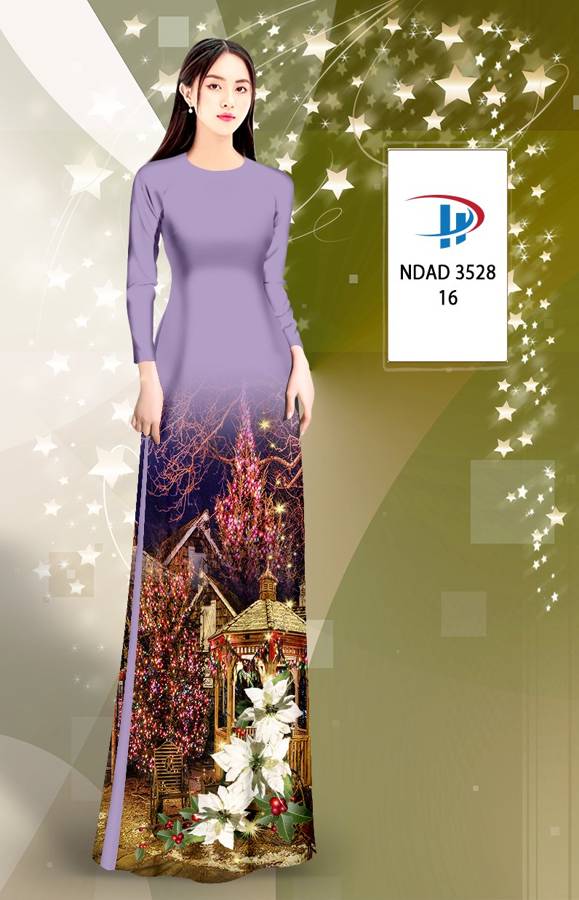 Vải Áo Dài Phong Cảnh Giáng Sinh AD NDAD3528 19